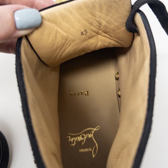 Christian Louboutin Louis Strass Gold & Black Crystal Sneakers Men’s EU 43 US 10 - Picture 2 of 9